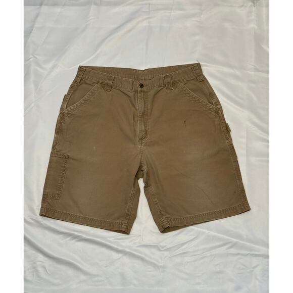 Vintage Thrashed Faded Carhartt B147 DKH Carpenter Utility Shorts Mens Size 38 - Picture 2 of 8